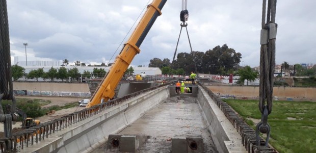 El PP se congratula de que las obras del tramo 2 de la ronda hayan superado el 50% con la instalación de todas las vigas del nuevo puente sobre el Guadalentín