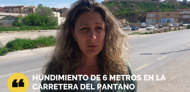 El PP solicita una intervención urgente para solucionar el hundimiento de un tramo de 6 metros en la intersección de las carreteras del pantano y Caravaca