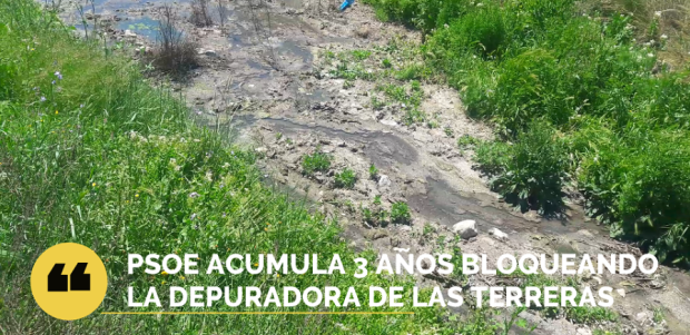 El PP denuncia el bloqueo para la construcción de la depuradora de aguas residuales que tenía que estar prestando servicio a los vecinos de Las Terreras
