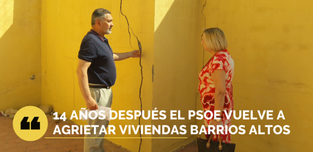 El PP exige una evaluación técnica inmediata del alcance de los daños provocados por las obras del vial en viviendas del barrio de San Pedro: “repiten los mimos errores que con las explosiones del túnel”