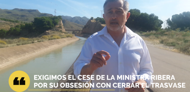 El PP de Lorca exigirá en el Pleno del Ayuntamiento el cese de la ministra de Transición Ecológica y la rectificación del cierre del trasvase Tajo-Segura