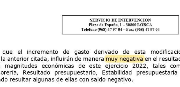 El Interventor alerta de la afección “MUY NEGATIVA” para la economía municipal de gastar los 14,5 millones del ahorro del ayuntamiento en plena precampaña electoral